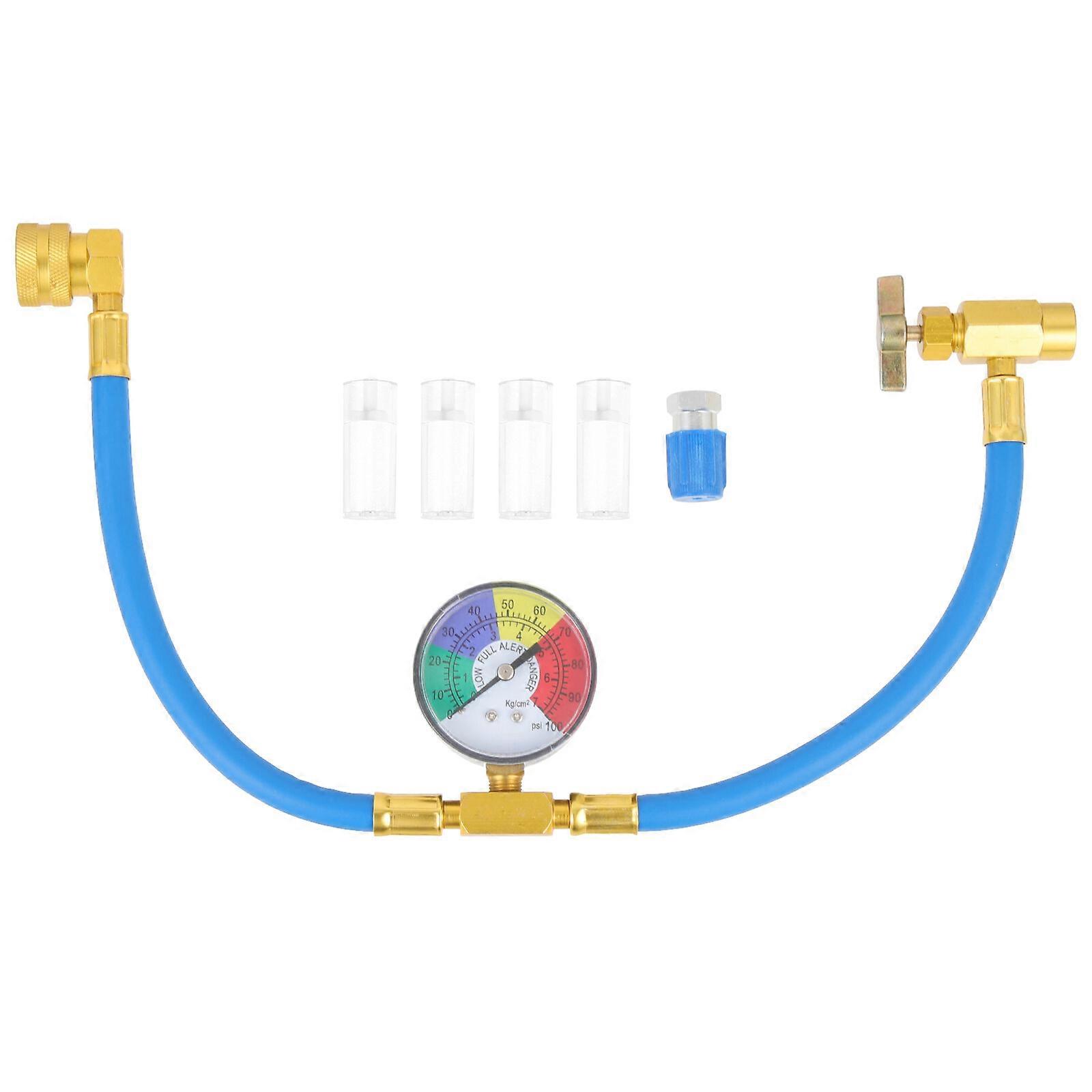 1 set of R134A Air Conditioning Refrigerant Charging Pipe Filling Pipe with Gauge