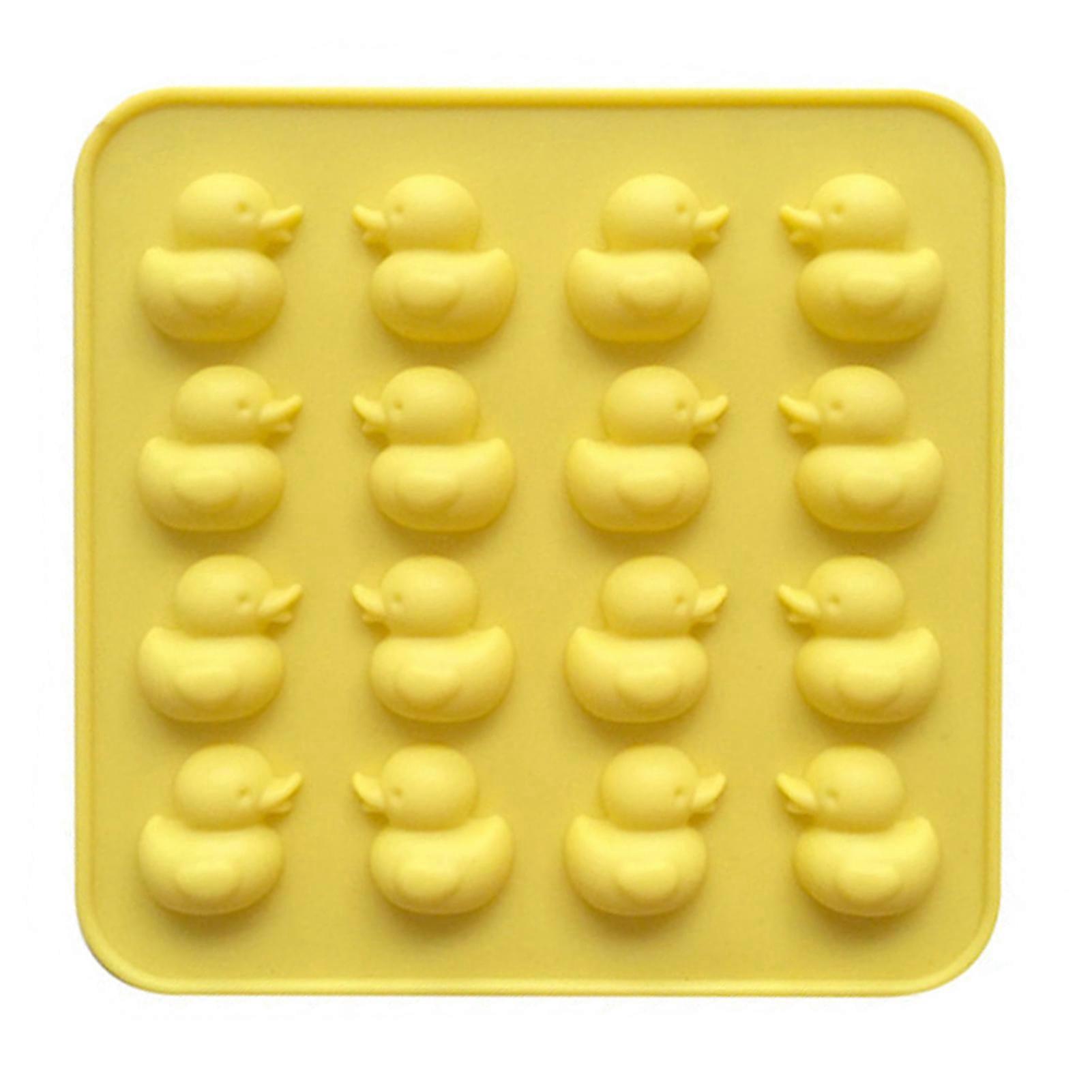 Chocolate Mold 16-Cavity Easy Demoulding Highly Flexible Heat-proof Cold-resistant Duck Texture Ice Cube Mold Kitchen Gadget Jikaixiang