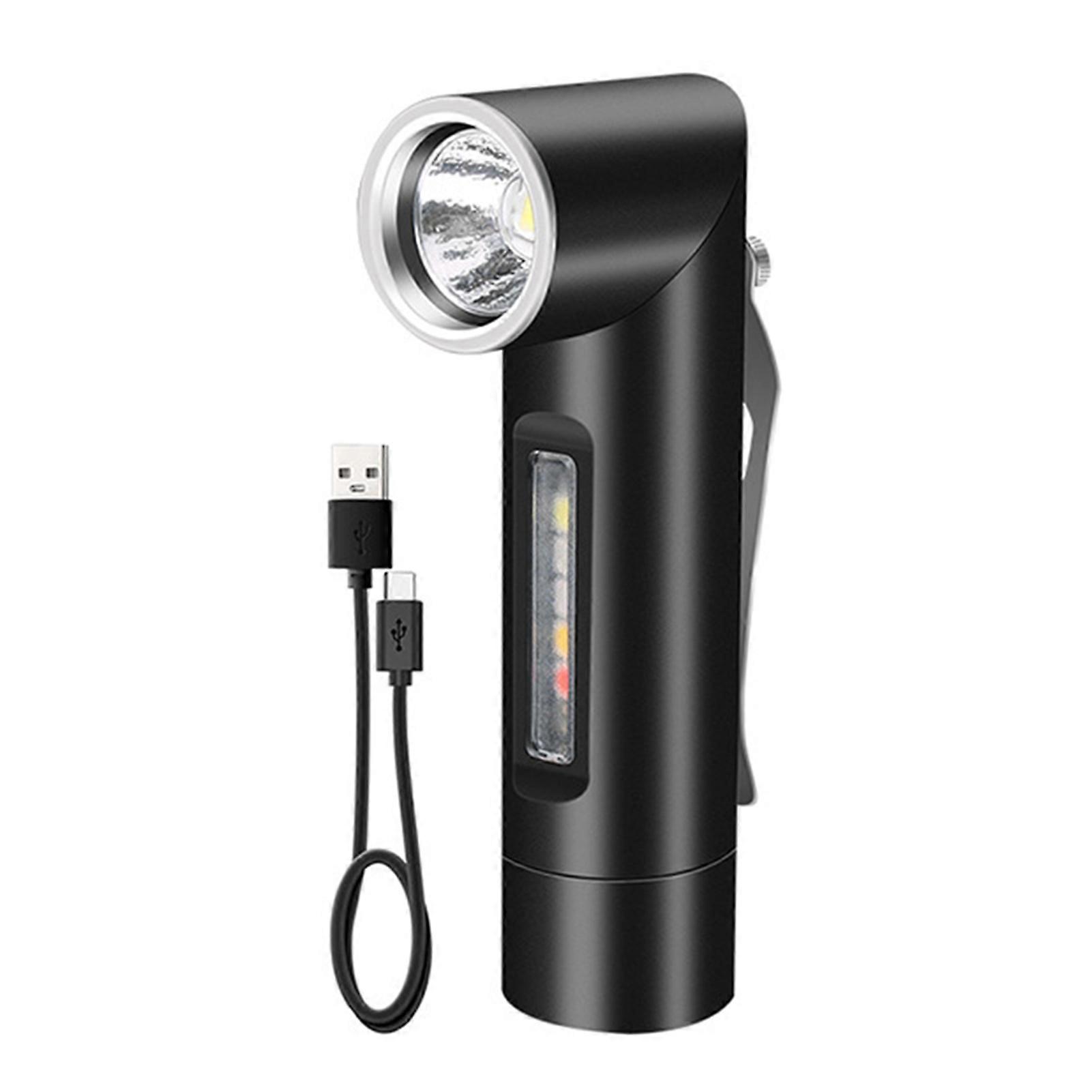 Mini Flashlight Angle Adjustable Dimmable IPX5 Waterproof Multiple Lighting Modes Long Beam Distance Brightness Adjustable Pocket Torchlight LED Flash