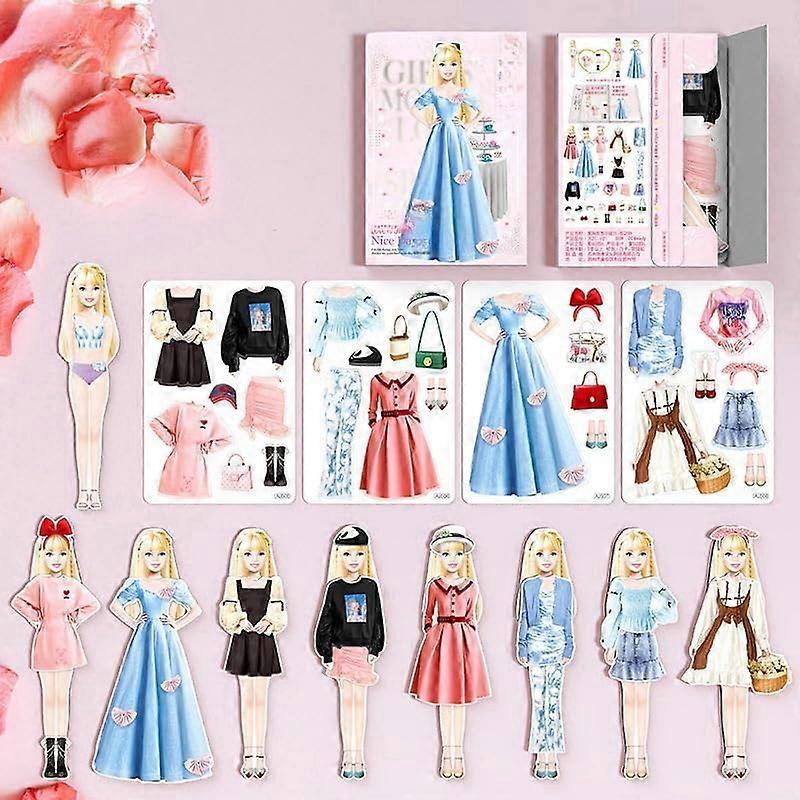 Magnetic Princess Dress Up Paper Doll For for Girls Pretend Play Clothes Puzzles Game Toy