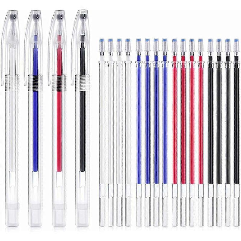2024 Heat Erasable Pens with 20 Refills Fabric Marker Pen for Tailor to Mark Fabrics in Different Colors, 4 Colors Refills