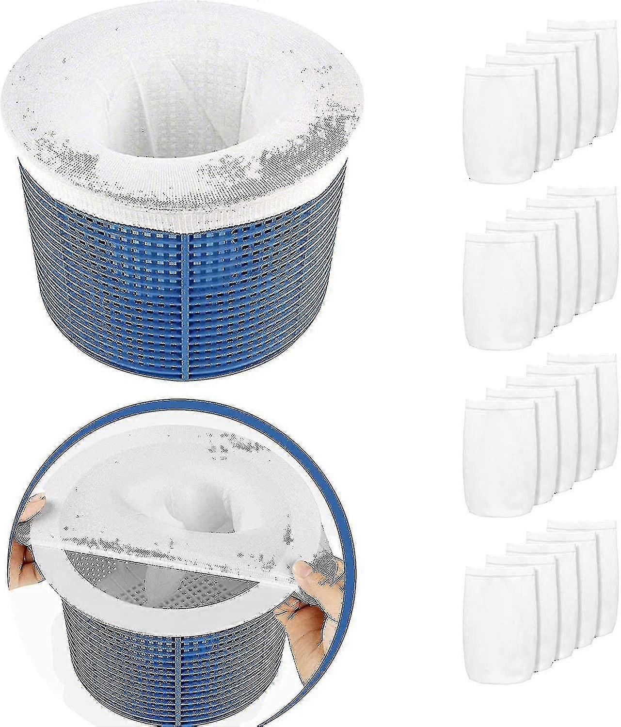 20 Pack Pool Skimmer Socks, Reusable and Super Elastic Skimmer Socks