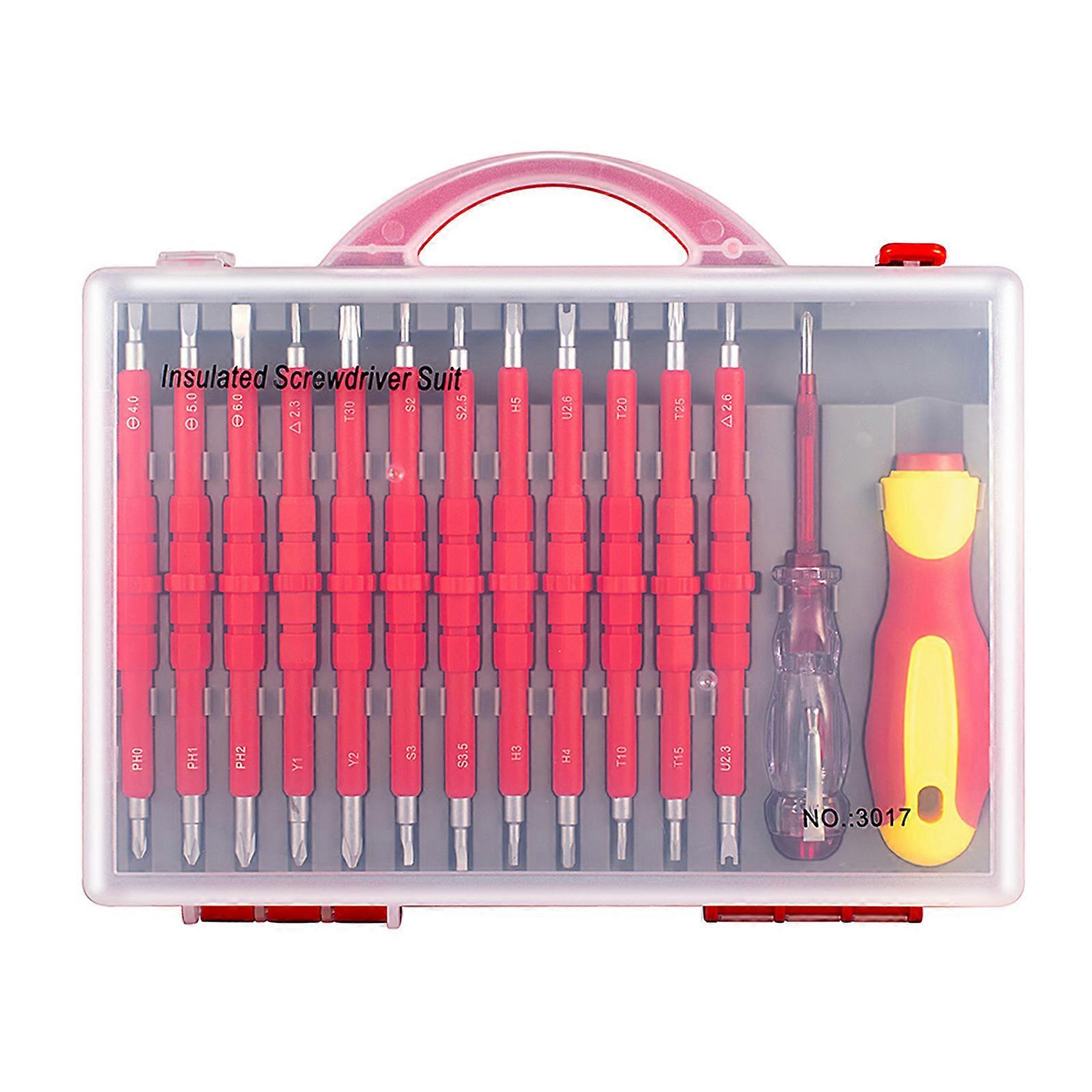 Insulated Magnetic Screwdriver Set Interchangable CR-V Double Head Tips Screw