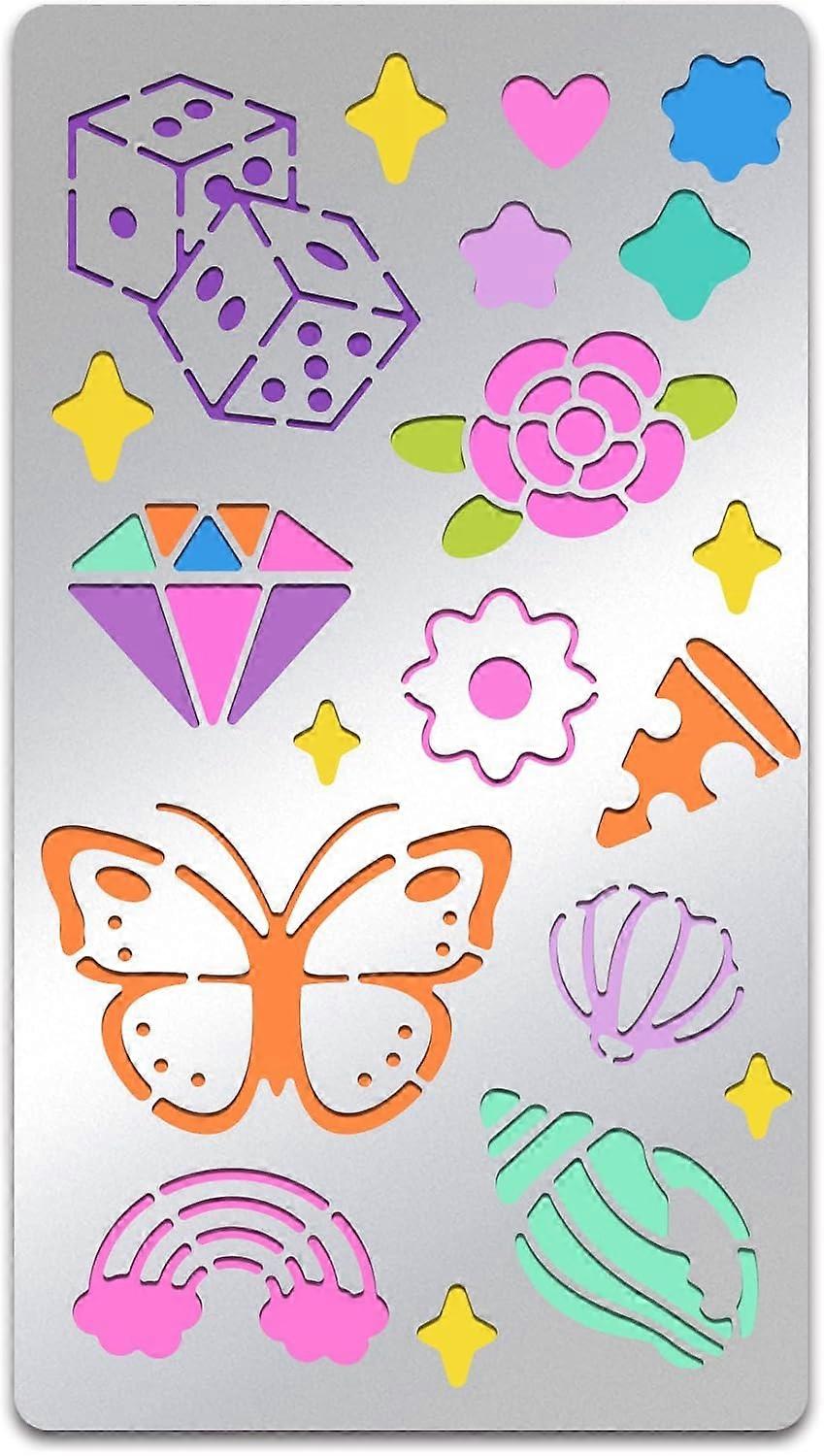 Composite Element Metal Stencil 4x7 inch Reusable Butterfly Diamond Painting Template for Wood Burning Journaling DIY