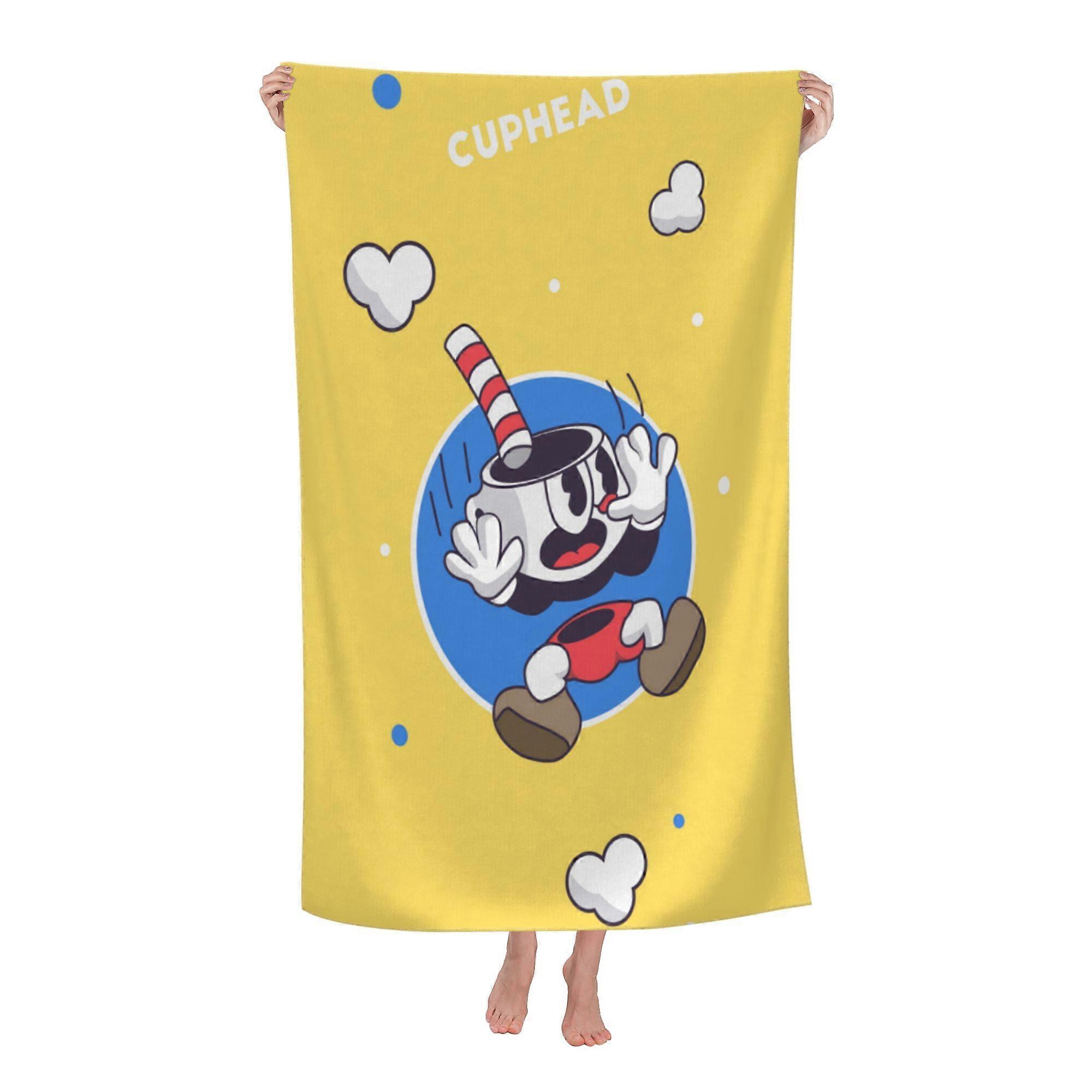 k104 Cuphead Beach Towel, Large Microfiber Bath Towel mtdw104