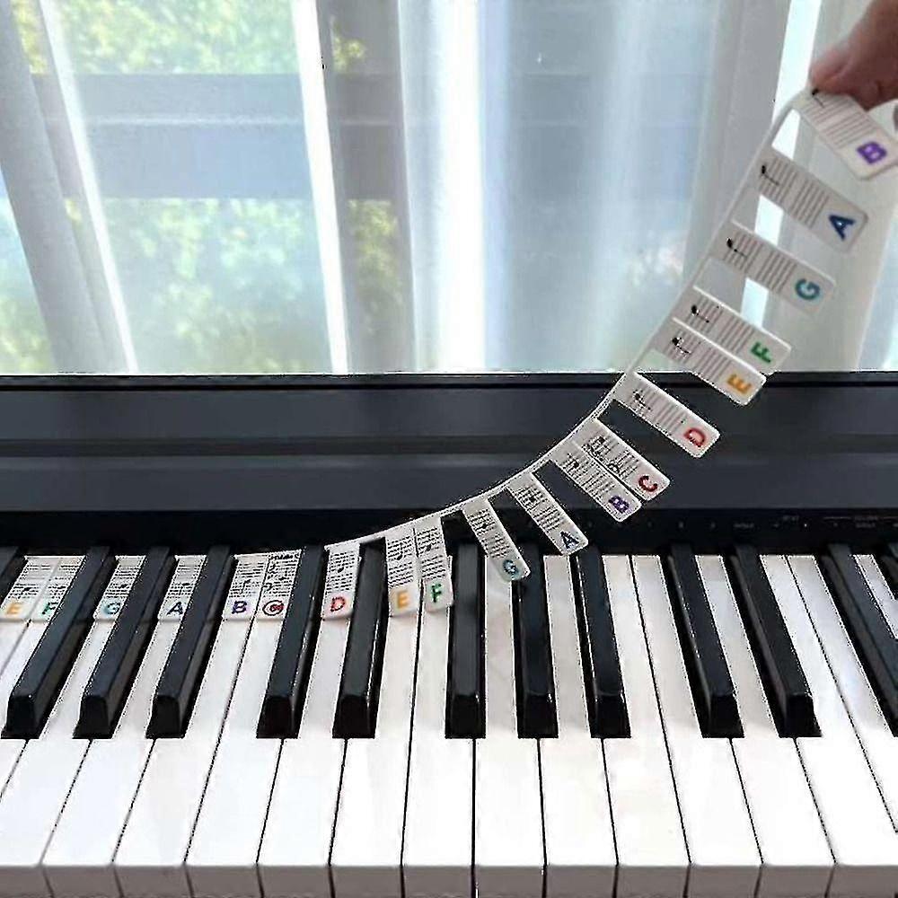 Removable Piano Keyboard Note Labels Reusable Silicone Piano Stickers 88 Keys