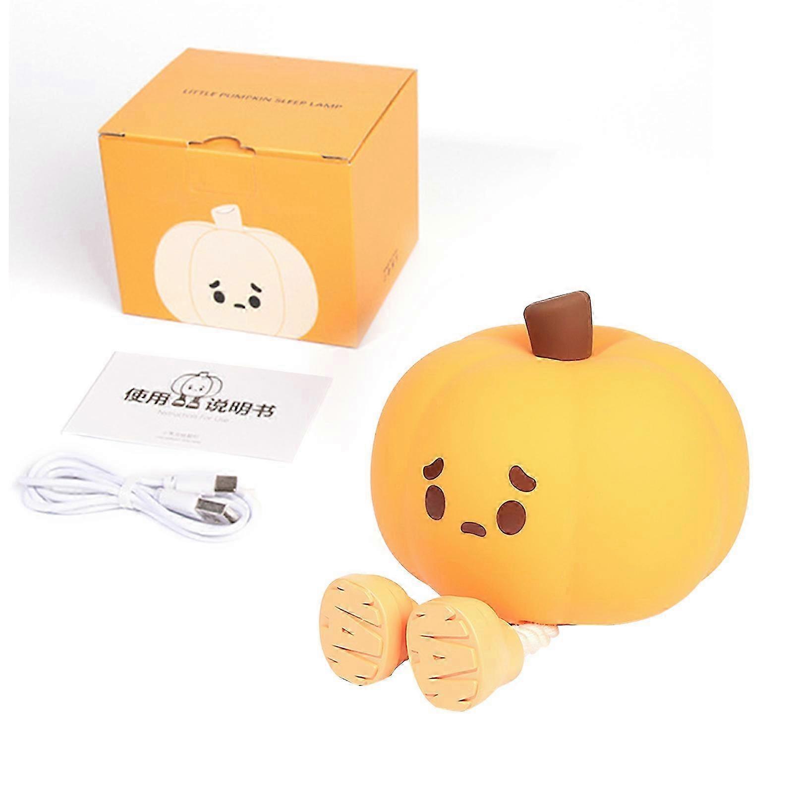 常夜灯かわいいカボチャシリコンランプハロウィーンポータブルタイマータッチ付き