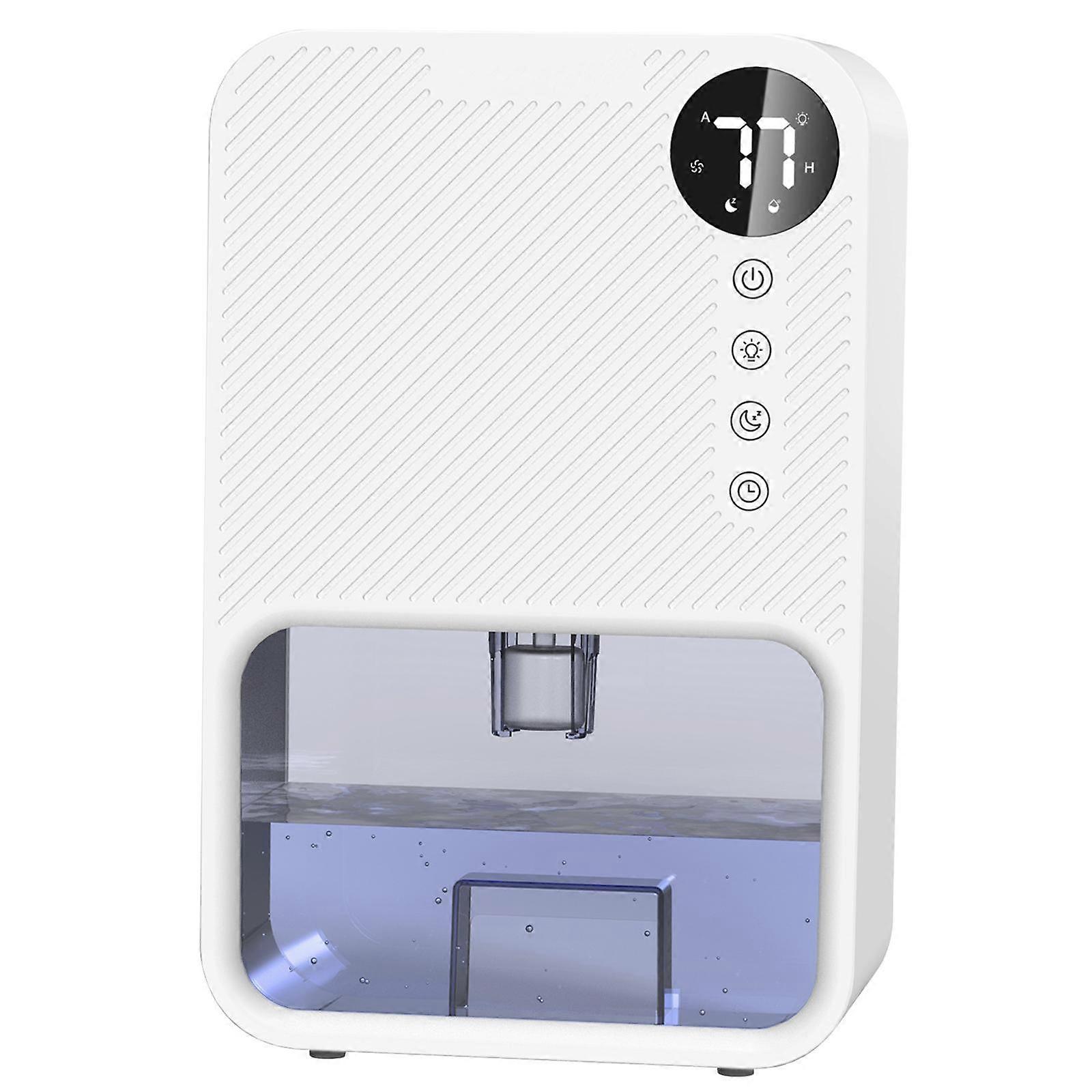 Déshumidificateur 2.6-4L réservoir d’eau Niveau d’eau visible pour vestiaire Salle de bain RV blanc
