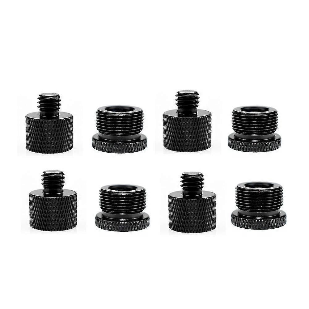 8 Stück Mikrofongewindeadapter 5/8 Adaptermutter 1/4 bis 3/8 Mikrofonzubehör-schwarz