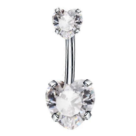Belly Button Ring Eye-catching Corrosion Resistant Stainless Steel Heart Shaped Belly Navel Stud Piercing