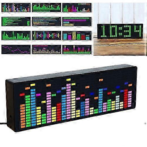 Color LED Music Spectrum Electronic Clock Voice Controlled Rhythm Light