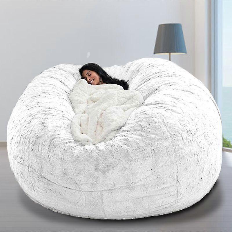 Flauschig Sitzsack Stuhlbezug fr Erwachseneohne Fllung Weiss 180*90cm