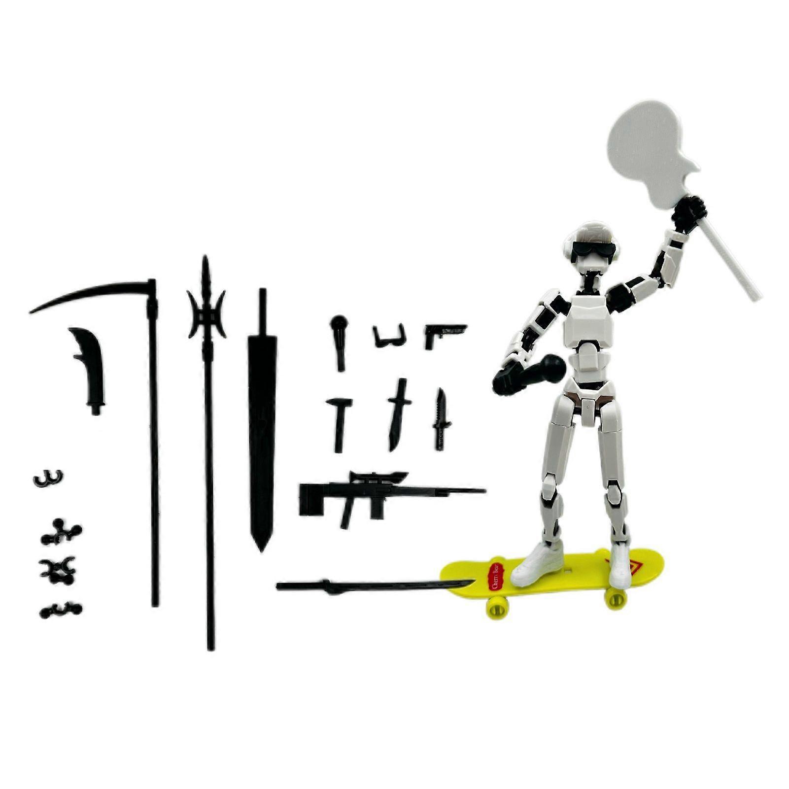 Hip-hop Robot Action Figure with Accessories Multi-jointed Movable 3D Printed Robot Model Toy Stress Relief Articulated Dummy Figurine Decoration