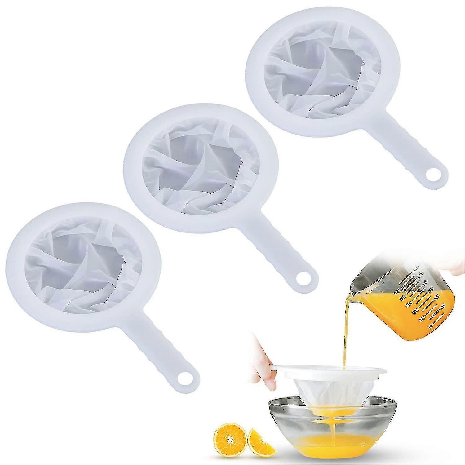 3 Pieces Soy Milk Strainer Food Filter Kitchen Ultra Fine Mesh Strainer Mesh Filter Premium Fine Mesh Food Grade Pp Strainer