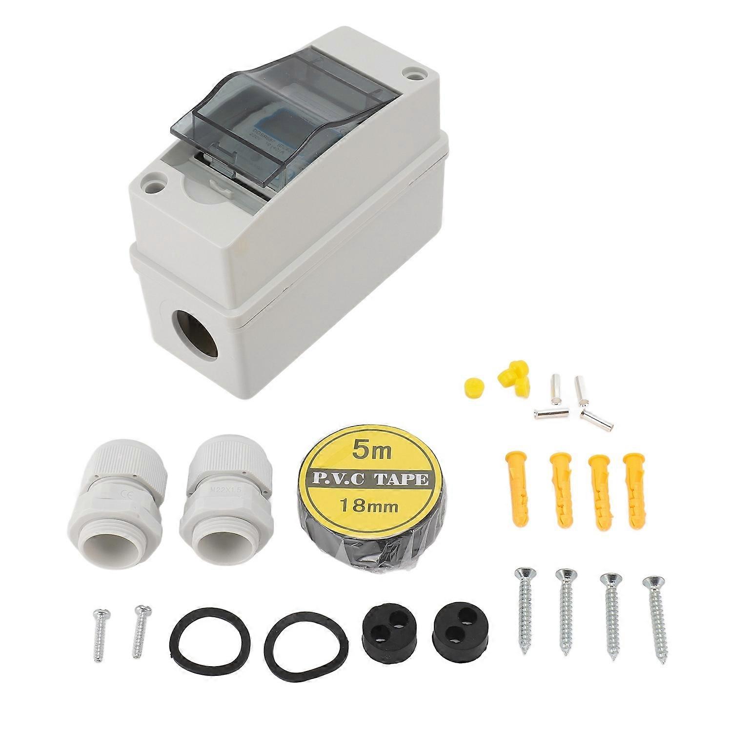 Single Phase Energy Meter LCD Backlit Display 35mm DIN Rail Power Meter with Waterproof Box AC220V 