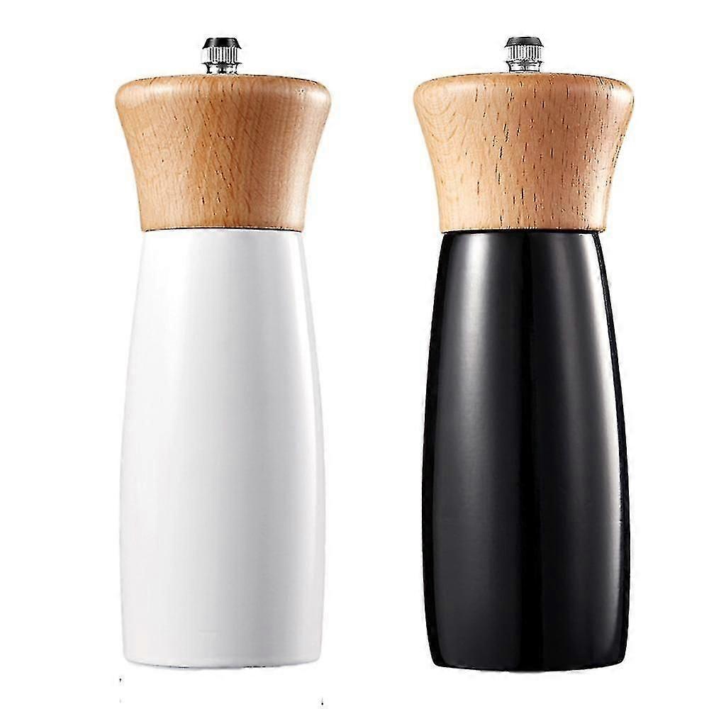 Sal de madeira e, elegante moedor de sal do mar do farol e moinho de pimenta preta