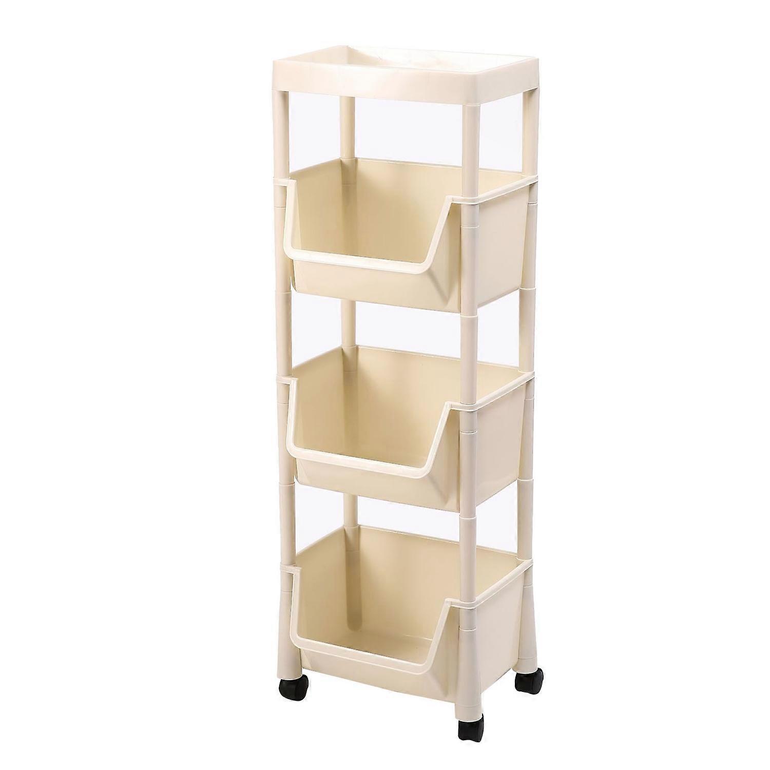 Storage Rack With Lid Modern Simple Style Removable Bookshelf Bathroom Punch Free Storage Cart Organ