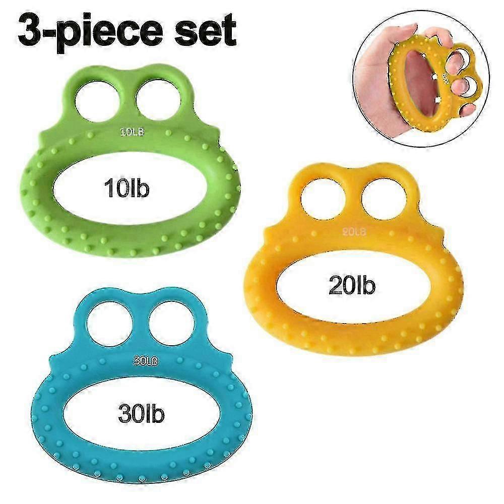 Hand Trainer Hand Grip Trainer Silicone,squeeze Gripper Finger Trainer(3pcs, Green, Yellow, Blue)