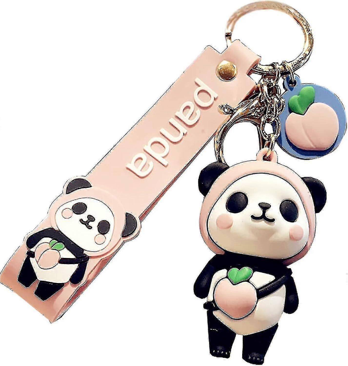 ליידי ילדה חמודה Pvc פנדה מחזיק מפתחות יצירתי לשנה החדשה מתנה תליון בעלי חיים תליון מפתח תליון מתכת טבעת מפתח