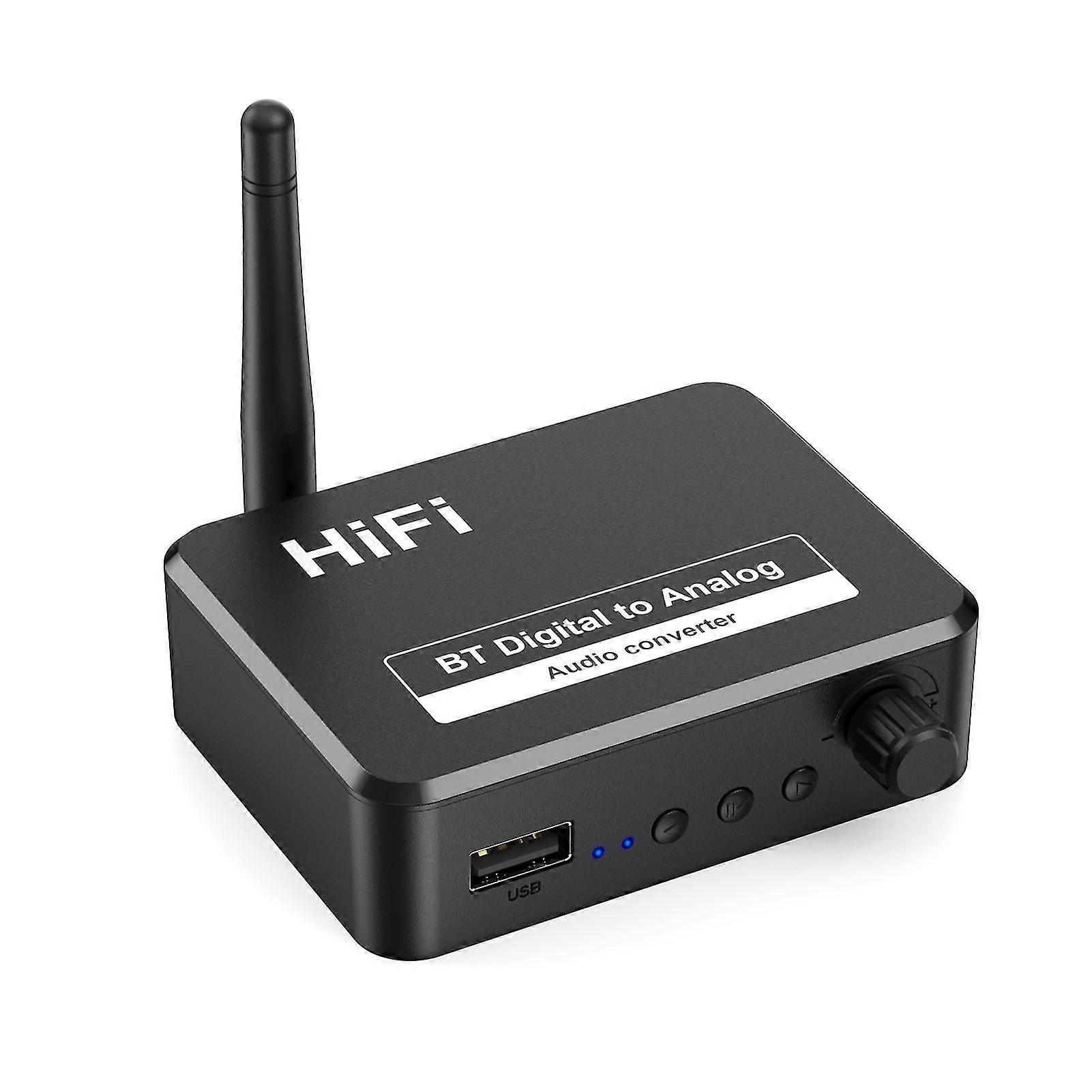 Bluetooth-compatible 5.1 Receiver Supports Multiple Interfaces Plug-and-Play Lossless Transmission Digital to Analog Audio DAC Converter