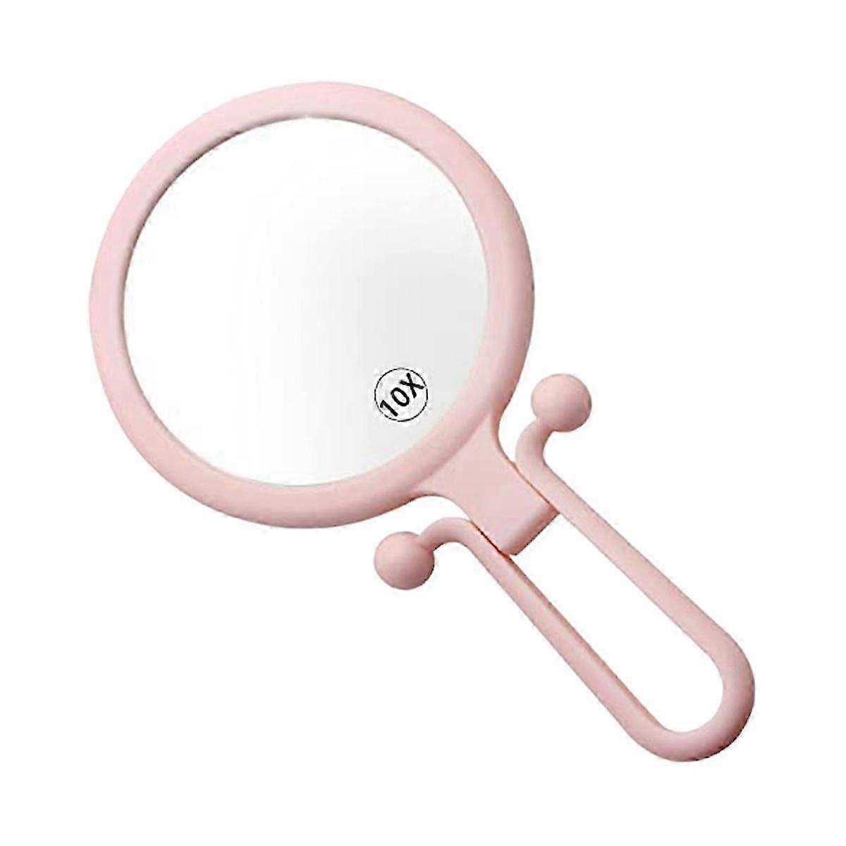 10x Handheld Magnifier, Double Sided Folding Makeup Mirror, Portable Handheld Mirror With Adjustabl