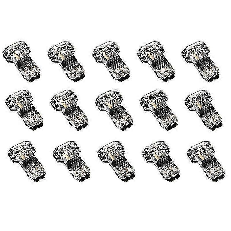 15 Pcs 3 Way 2 Pin Wire Low Voltage Universal T-Tap Wire No Stripping for 18-22 AWG Cable