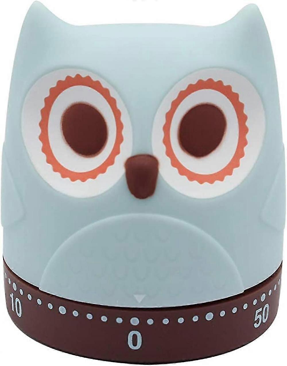 Timer Owl Type Time Manager Mechanical Kitchen Timer, Suitable for Kitchen, Study, Daily(Blue)