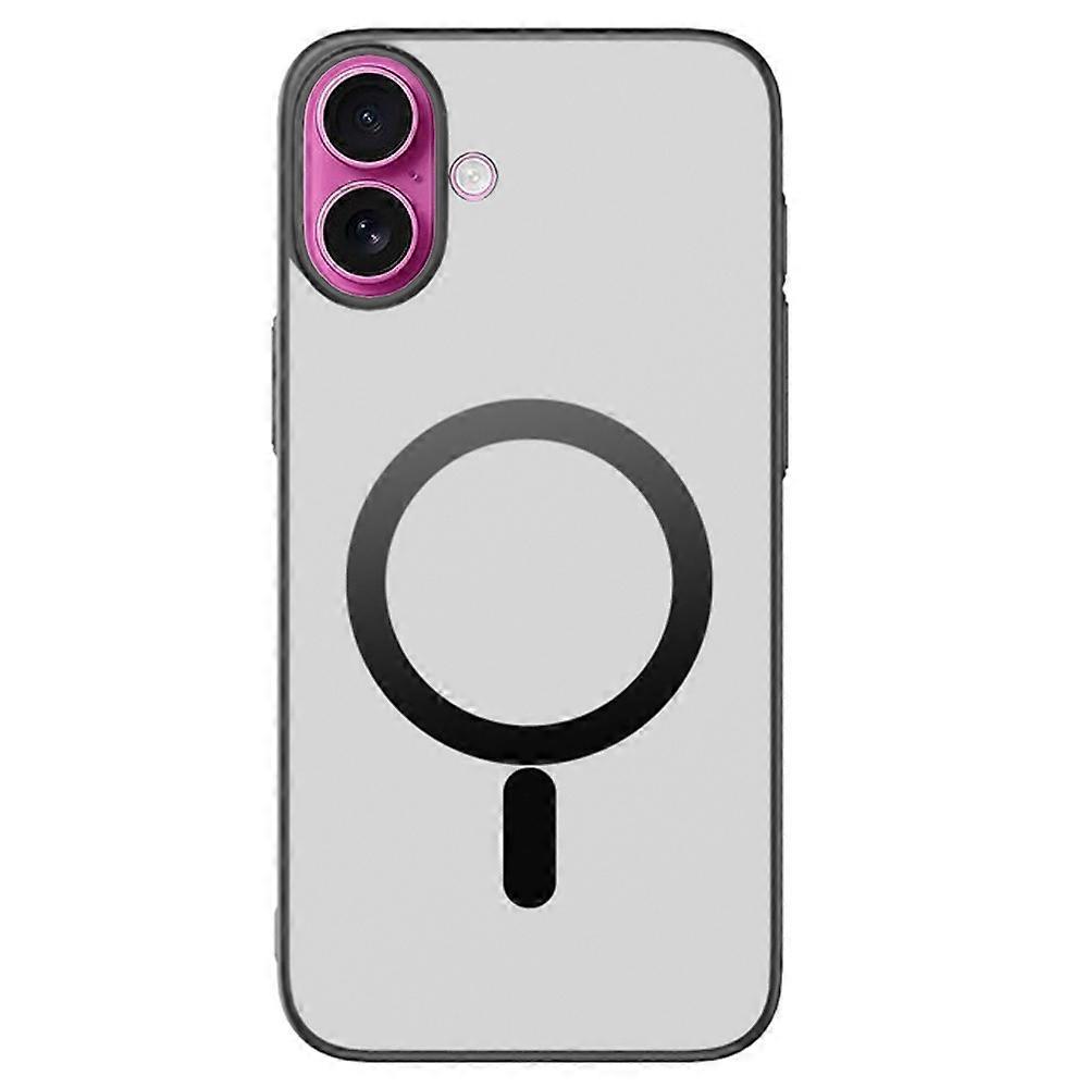 For iPhone 16 Case Compatible with MagSafe Matte PC Back Cover-Black