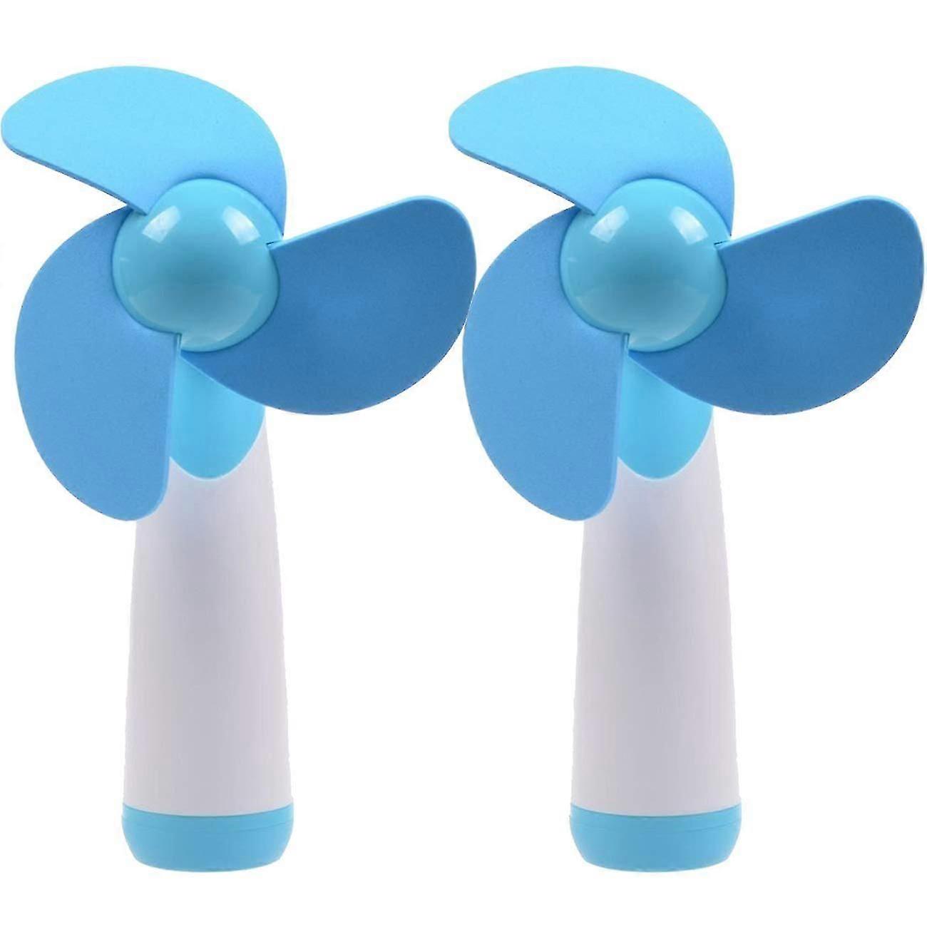 Mini Handheld Fan 2PC, Battery Powered, Soft Foam Blades