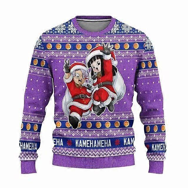 2023 New Spring and Autumn Fashion Men's Christmas Pullover Christmas Reindeer 3D Print O-Neck Sweater Couple Dress Holiday Part