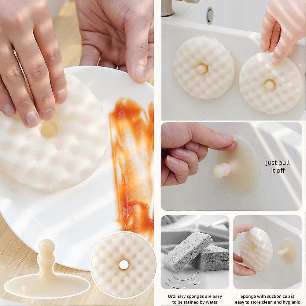 Multi-functional Sponge With Suction Cups Efficient Stain Removal