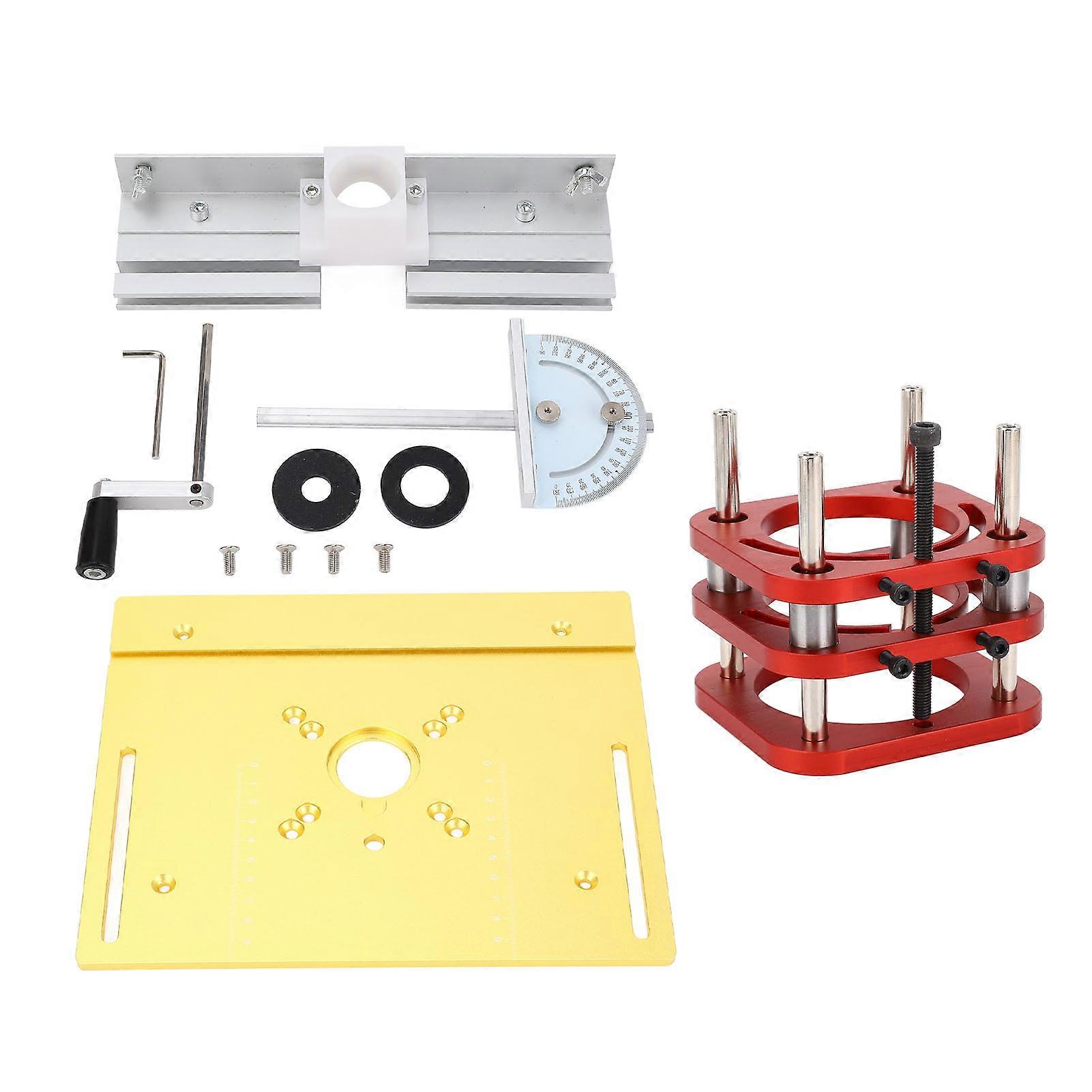 Router Lift Kit for Woodworking Base, Metal Insert, Rocker Board Lift System for Carving, Grooving, Trimming, Chamfering