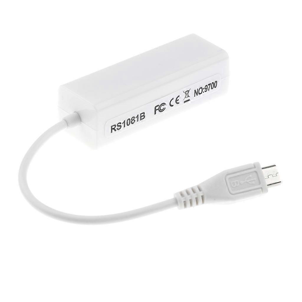 Micro USB to RJ45 LAN 10/100Mbps Fast Ethernet Network Adapter Card White