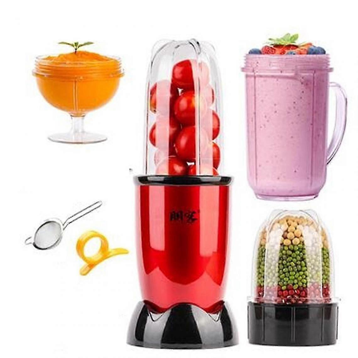 Household Electric Juice Extractor Mini Multi-automatic Blender Juice Extractor Grinder Plug(red Wine)