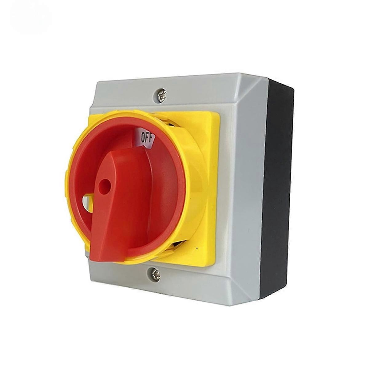 Isolator Switch Locking Fixed Padlock Rotary with Waterproof Enclosure 32A 3Phases 2 Positions On-Of