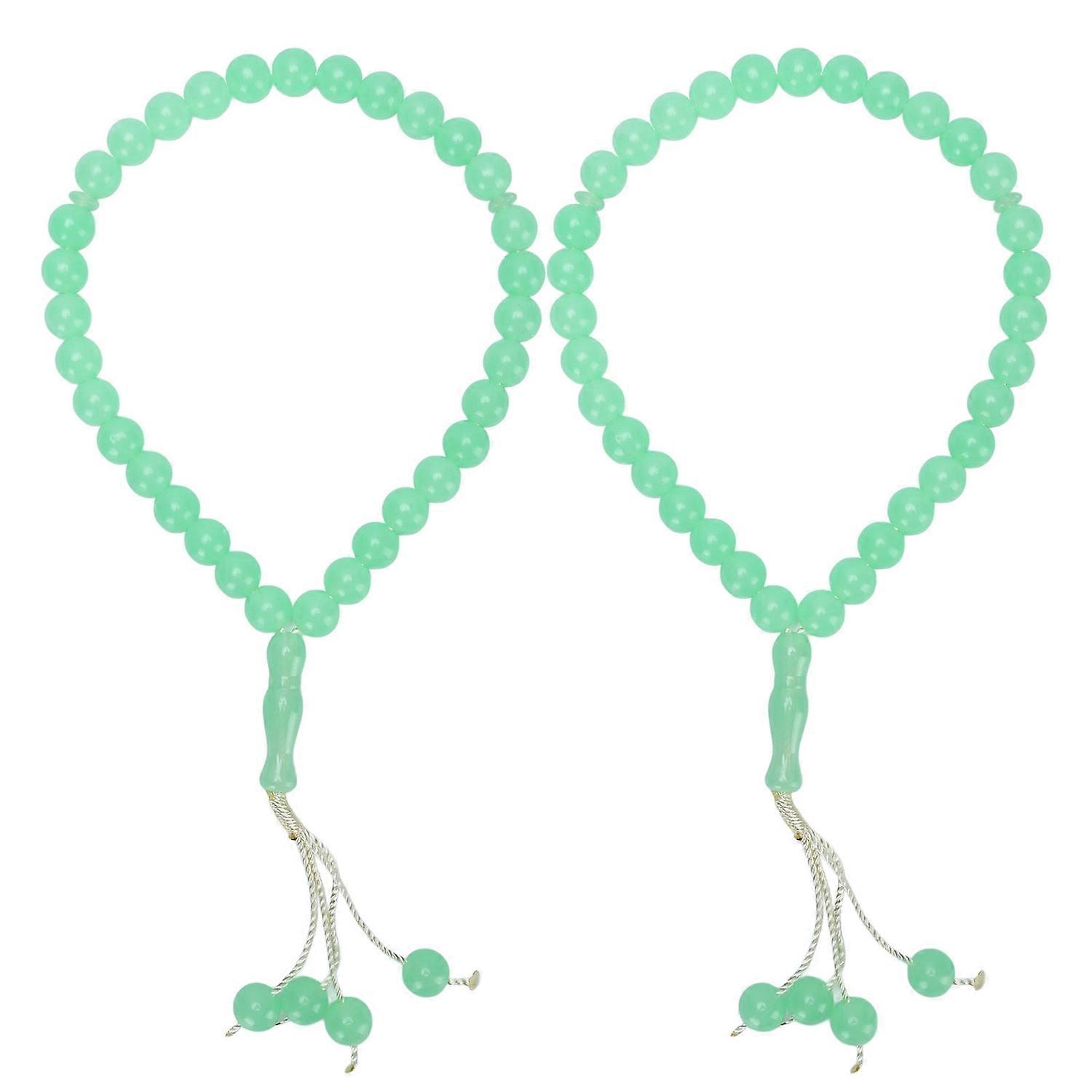 2PCS Tasbih Prayer Beads Portable Plastic Multifunctional 33PCS 12mm Prayer Beads Necklace