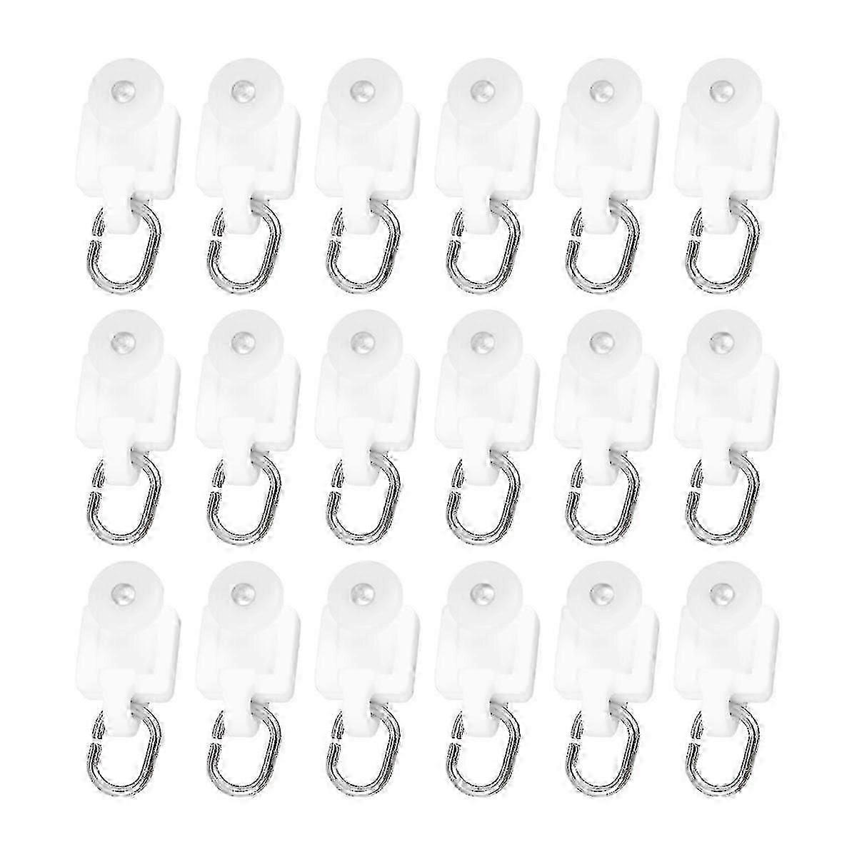 50 PCS Curved Curtain Rod Carrier Rollers Curtain Rod Slides Curtain Track Carrier Hooks Curtain Rail Track Hooks