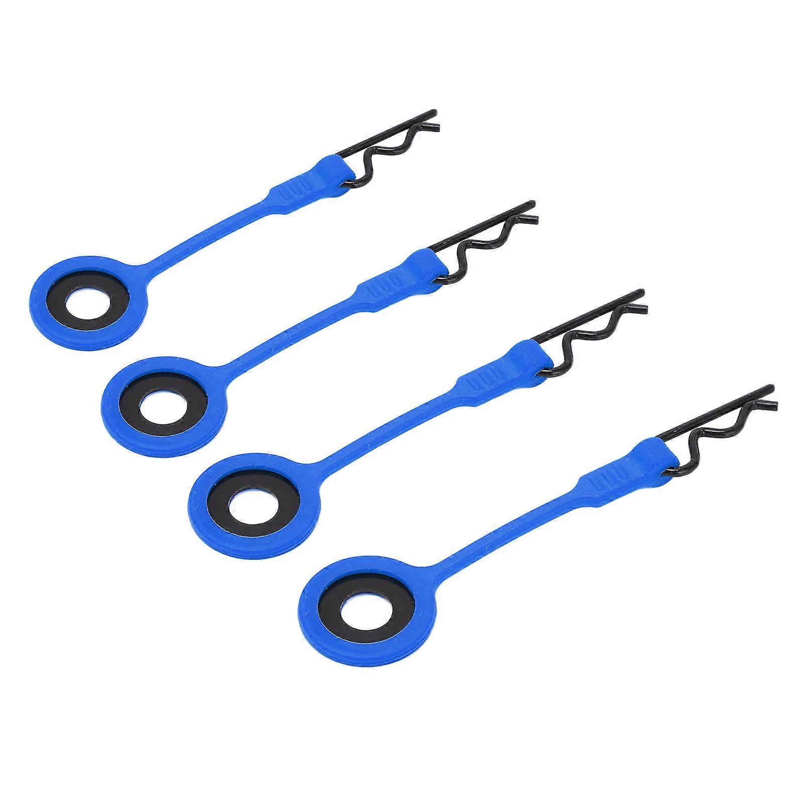 4PCS RC Car Body Retainer Pins RC Car Shell Body Fixed Clips Retainer Silicone Metal Universal for 1/10 Model CarDark Blue