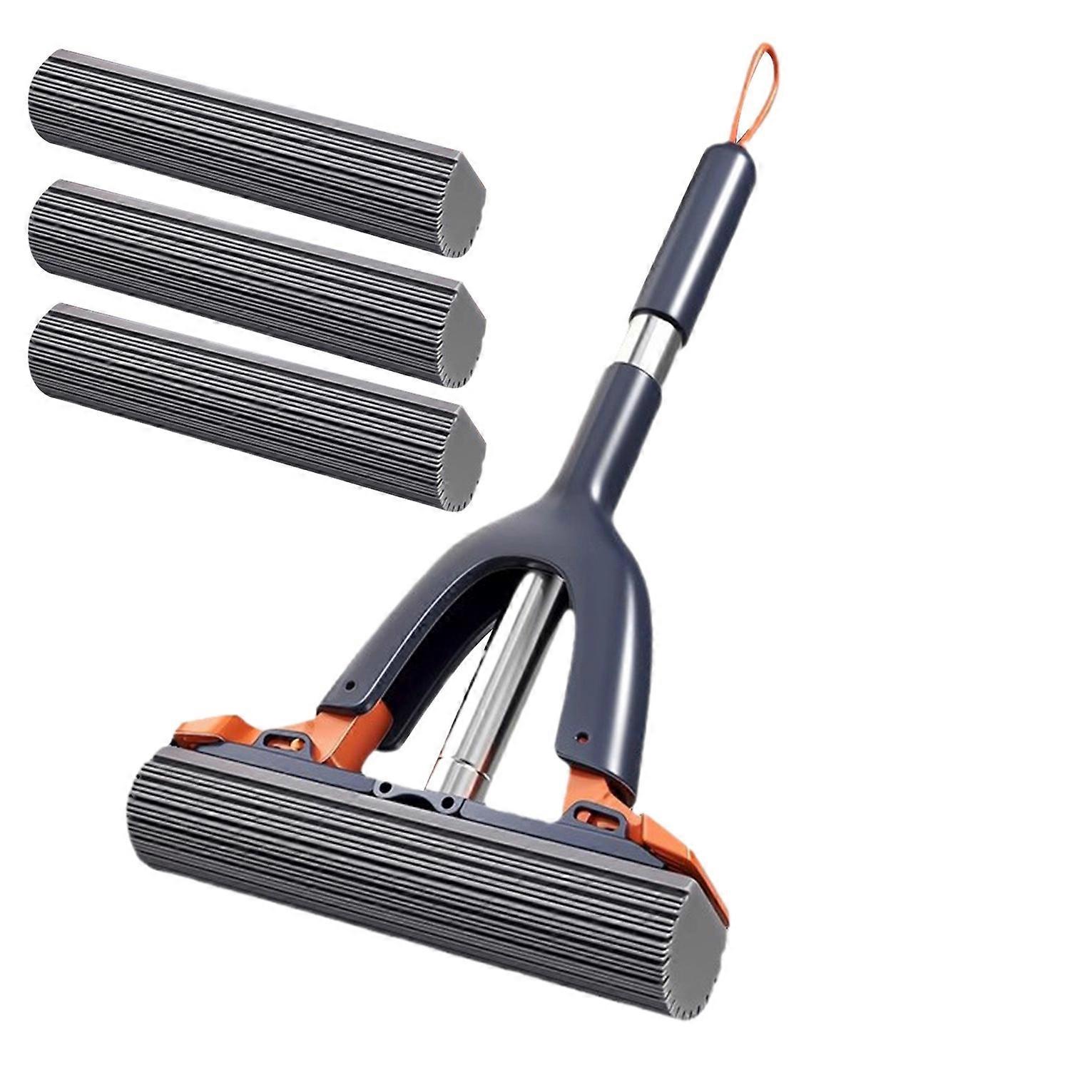 Handheld Mop Floor Cleaning Lightweight Easy to Operate Sponge Mop with Self-Extrusion Feature
