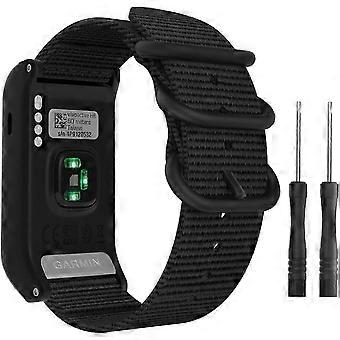 Black Fine Woven Nylon Replacement Band for Garmin Vivoactive HR Smartwatch Compatible with 2025 Models