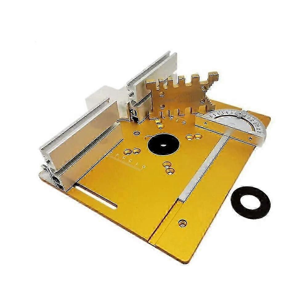 Upgrade Aluminium Router Table Insert Plate W/miter Gauge And Tenon Gauge And Fence For Workbenches