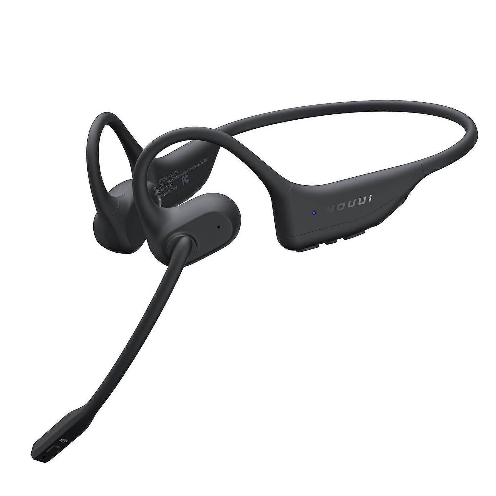 Open-Back Bluetooth Earphones with Microphone, AI Noise Reduction, Dual Connection, Sweatproof for Running