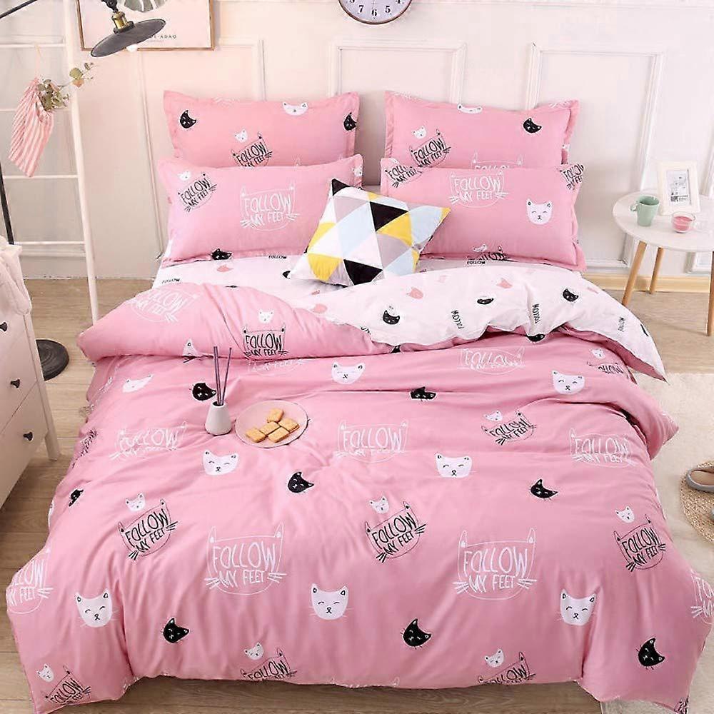 1 Set Cute Cat Pattern Bedding Set  Twin Size