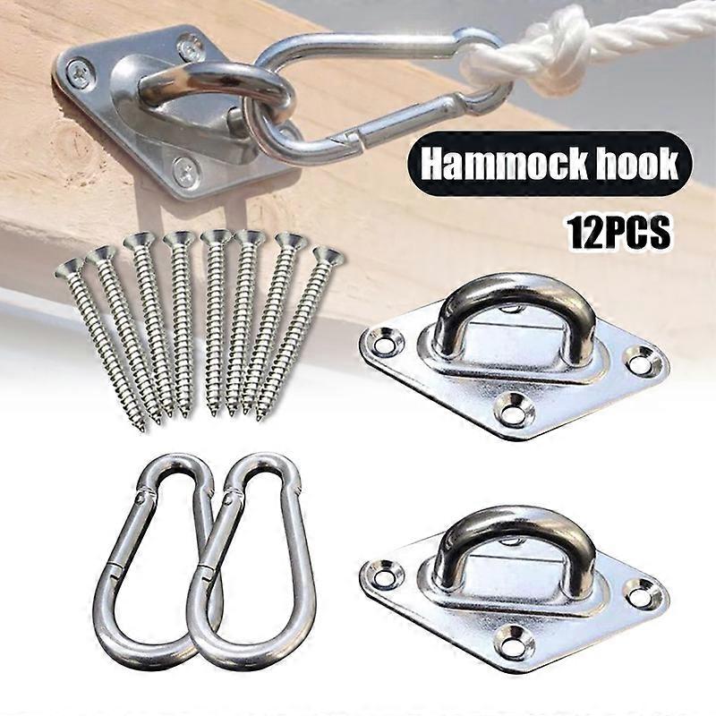12pcs/set Hammock Hanging Set Hook and Hook Ring for Hammock Bracket Swing Tool Kits New