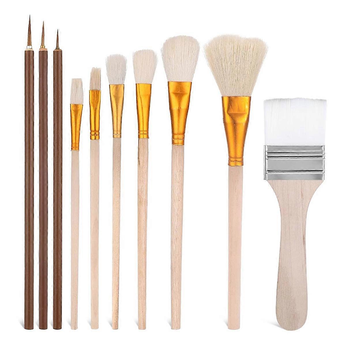 10 Pack Glaze Brushes for Pottery Glaze Brushes, Glaze Brushes