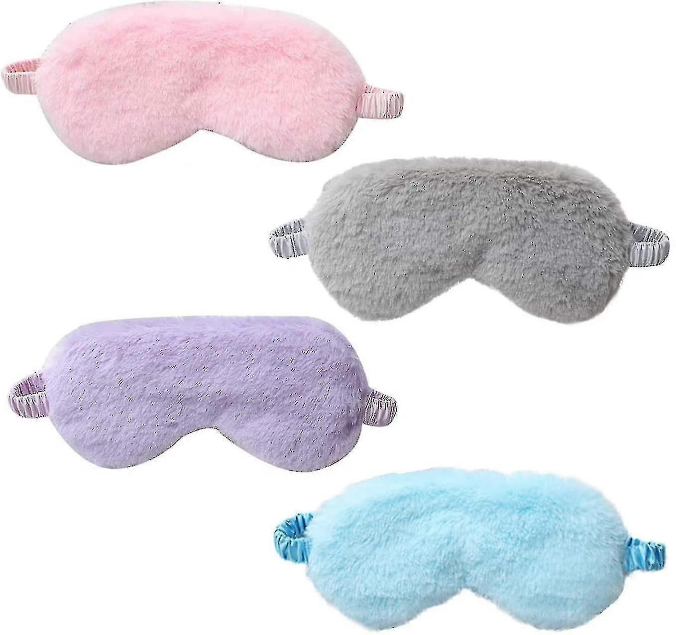 4 Pieces Sleeping Mask, Plush Eye Mask,  Eye Mask