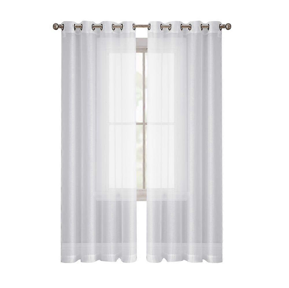 1 قطعة تيريلين شبه شفاف الستائر لغرفة النوم ، غرفة المعيشة أنيقة ناعمة الملمس رود جيب فوال الستائر الأبيض