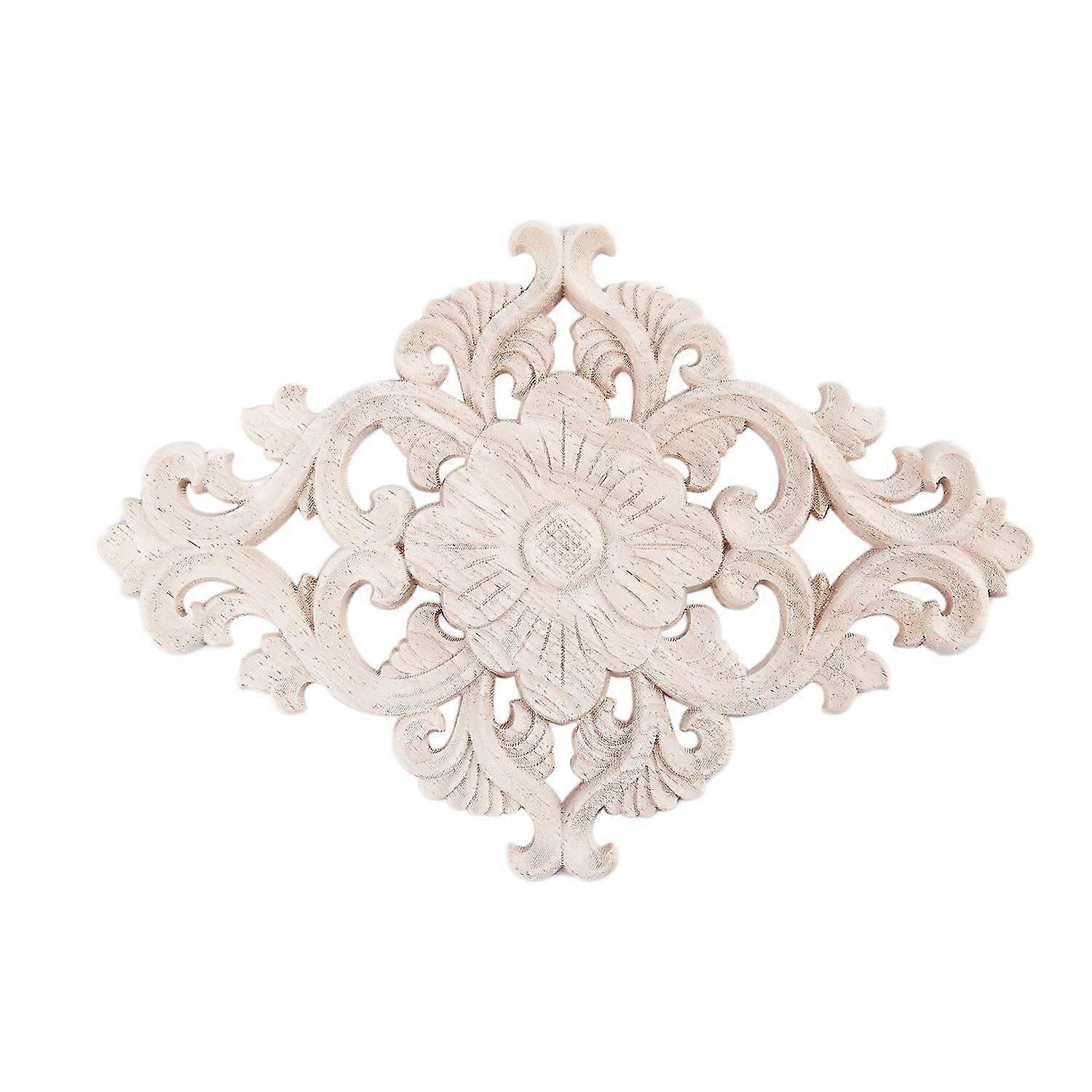 الكثير الخشب منحوتة طويلة Onlay زينة غير مطلية زهرة الجدران خزائن باب ديكور نوع: 21x15cm