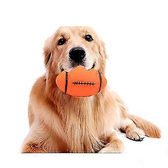 1 Sztuka Profesjonalna gumowa zabawka dla psa zabawna dzieci Pet Dog Oval Ball Toy Squeaky Ball Dog Pet Interaktywne akcesoria szkoleniowe