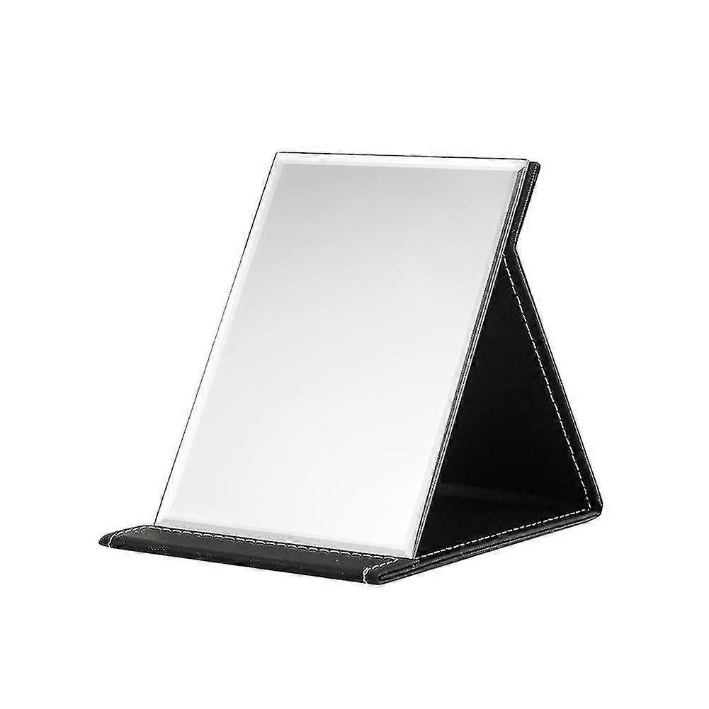 Foldable Mirror Pu Leather Desktop Folding Mirror Essentials Makeup Mirror With Stand Portable
